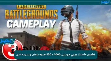 اشحن شدات ببجي موبايل 3000 + 850 هدية بأمان وسرعة الآن